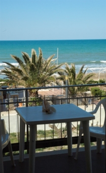 Vista sul mare dal balcone del nostro appartamento a San Vincenzo, Toscana